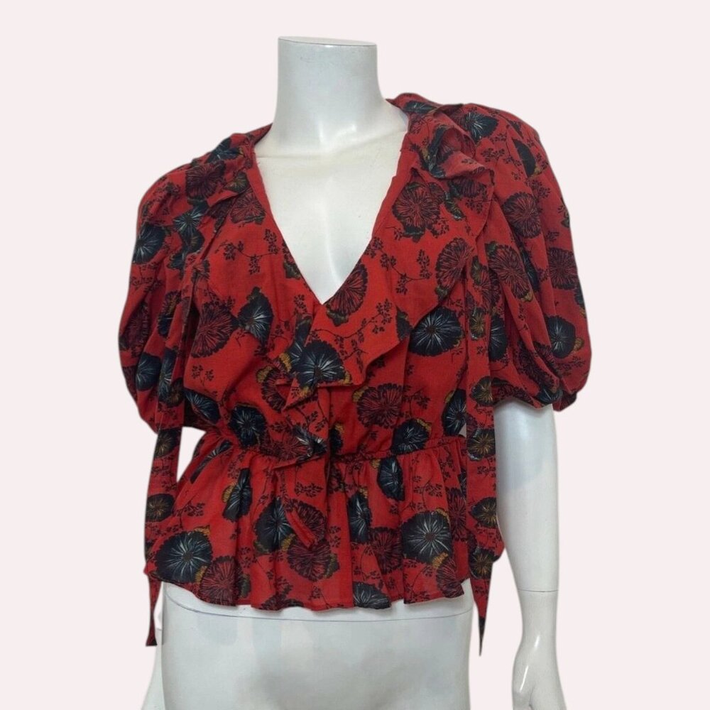 Ulla Johnson Nadya Blouse in Poppy Floral Size 0
